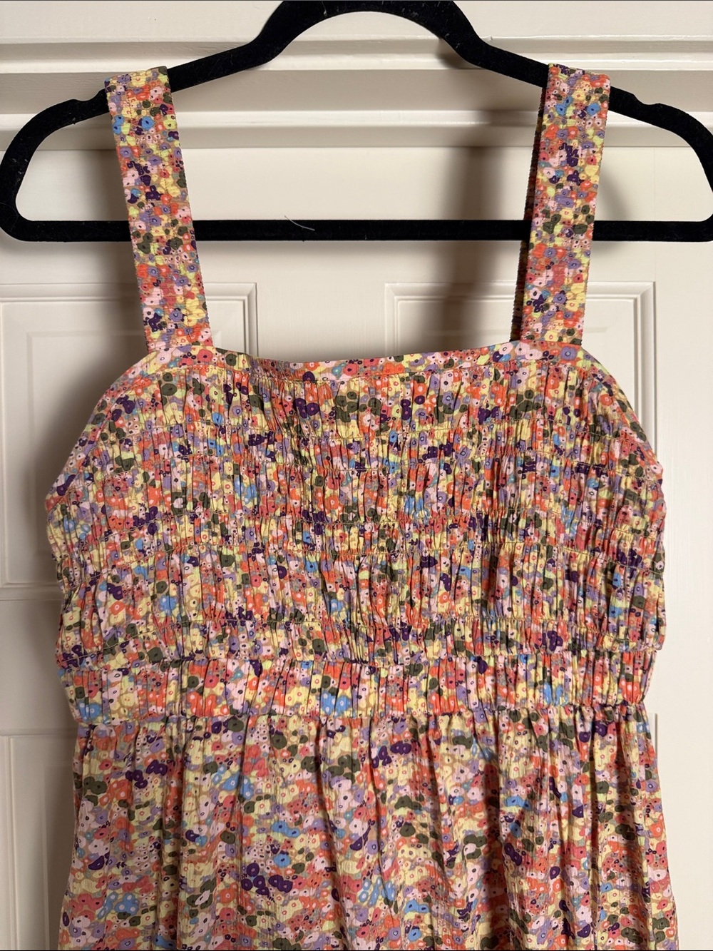 Scotch & Soda Strappy Pink Floral Maxi Dress with Smocked Bodice - Picture 2 of 7